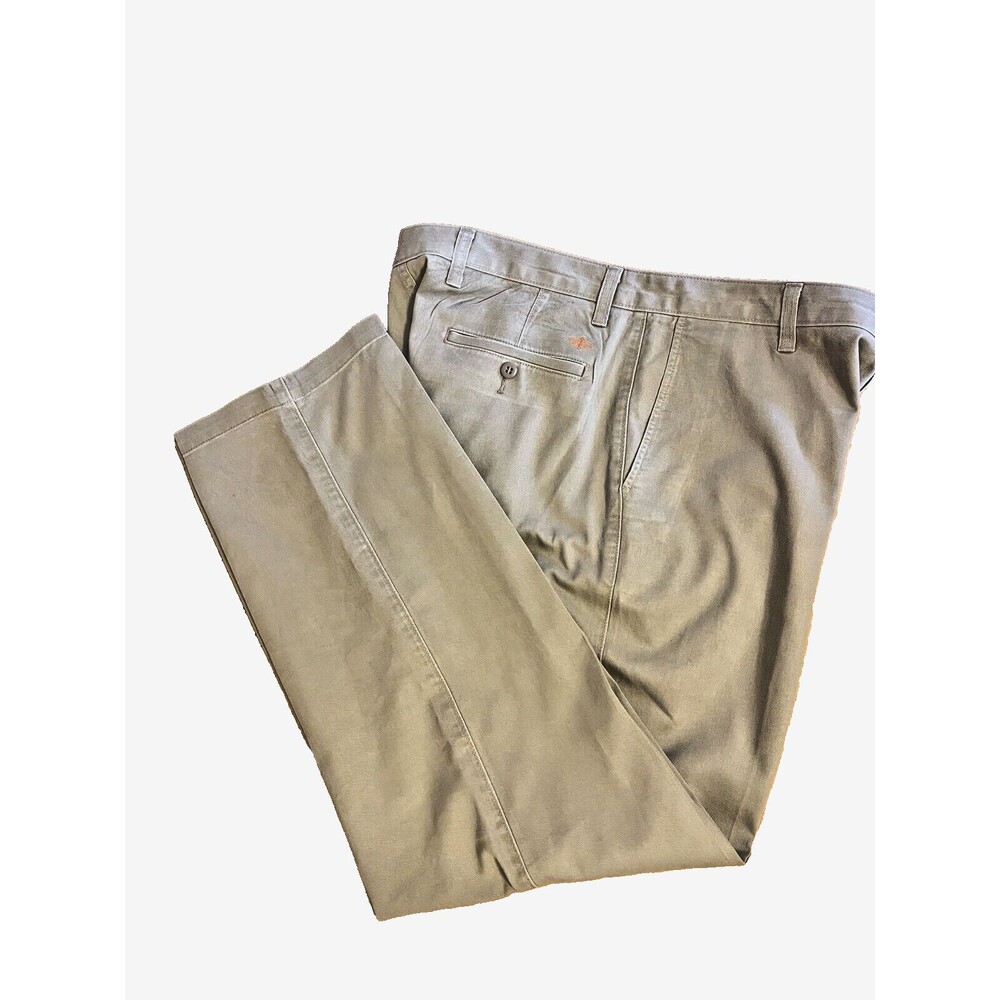 Dockers Mens Size 36x32 Tan Khaki Classic Fit‎ Flat Front Chino Pants